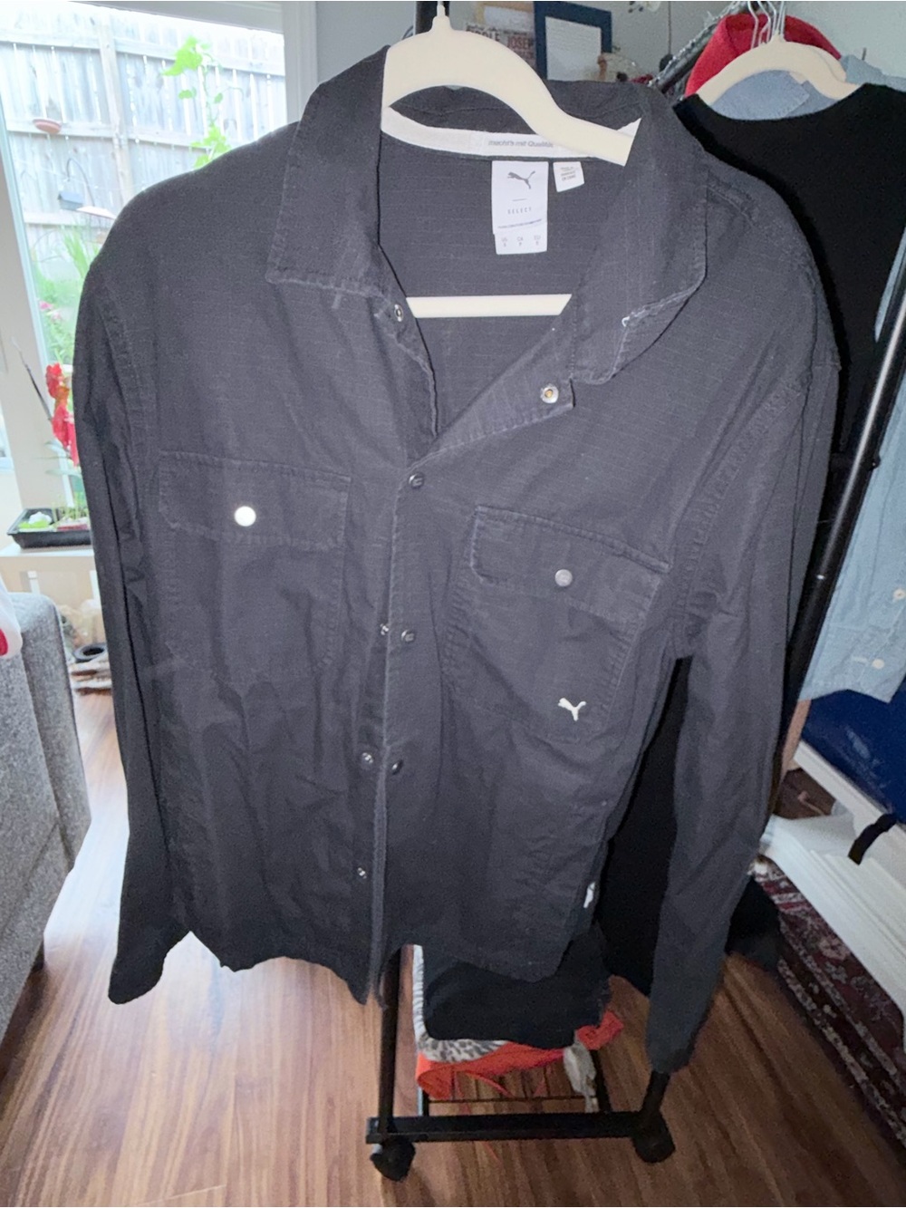 Puma Black Jean-Style Button Front Jacket